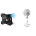 12" Utility Fan and 16" White Oscillating Pedestal Stand Fan with Remote K797899