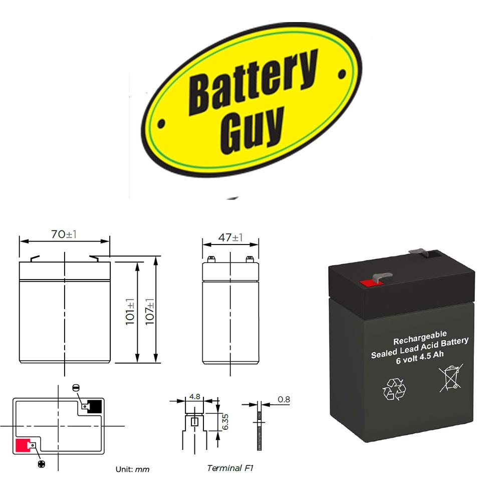 6V 4.5Ah SLA Rechargeable Batteries Qty of 2 U5395