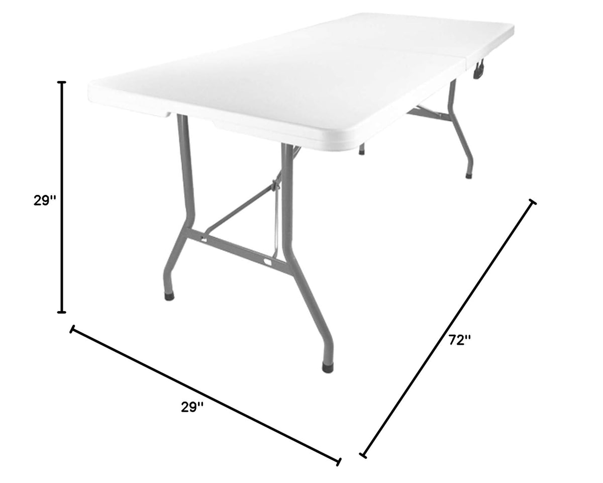 Folding Heavy Duty Plastic Table White 6ft V7073
