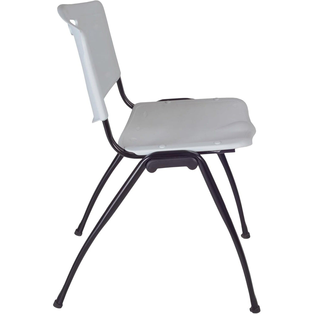 42" Round Breakroom Table with 4 Grey Stack Chairs A729316