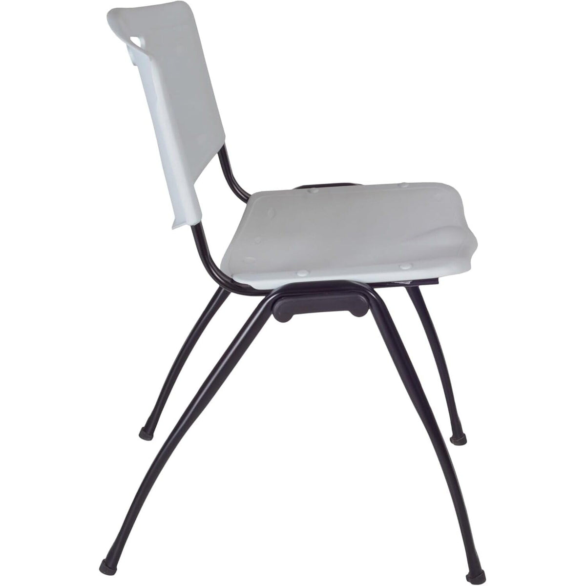 42" Round Breakroom Table with 4 Grey Stack Chairs A729316