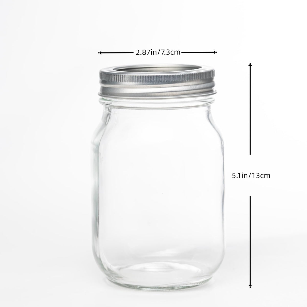 12 Pcs 16oz Regular Mouth Glass Mason Jars with Lids and Rings W12256