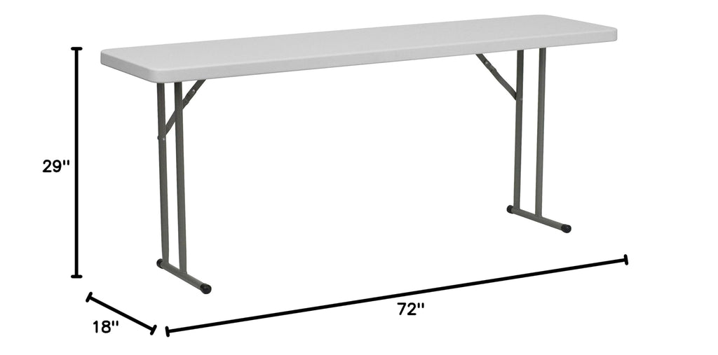 15 Pack 6-Foot Granite White Plastic Folding Training Table G88564