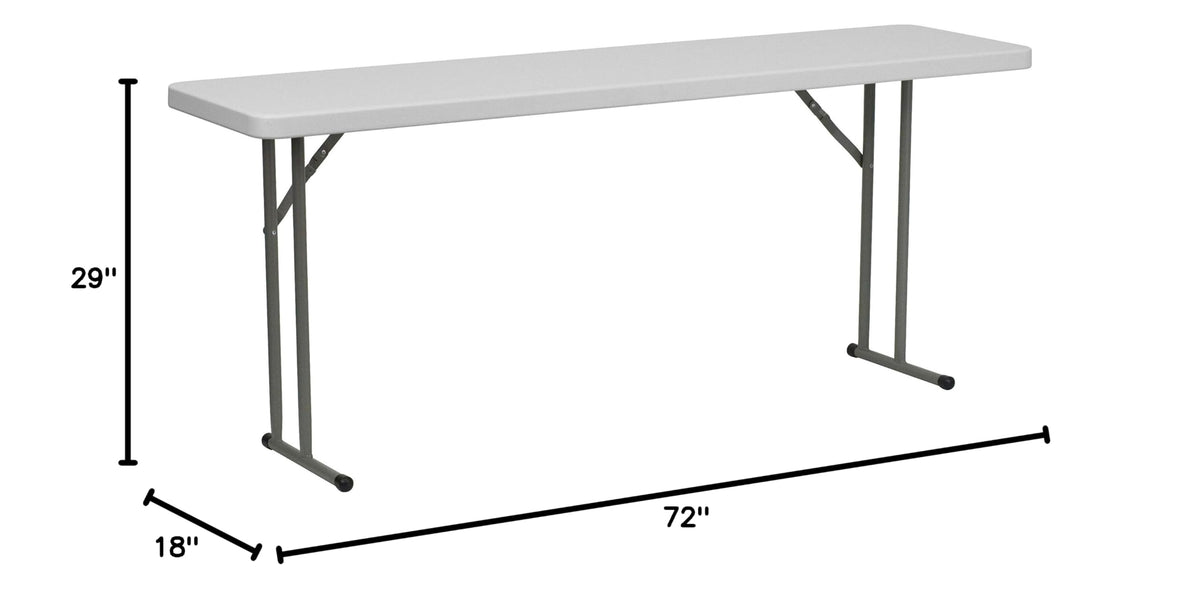 15 Pack 6-Foot Granite White Plastic Folding Training Table G88564