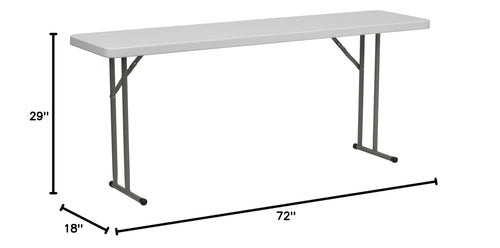 15 Pack 6-Foot Granite White Plastic Folding Training Table G88564