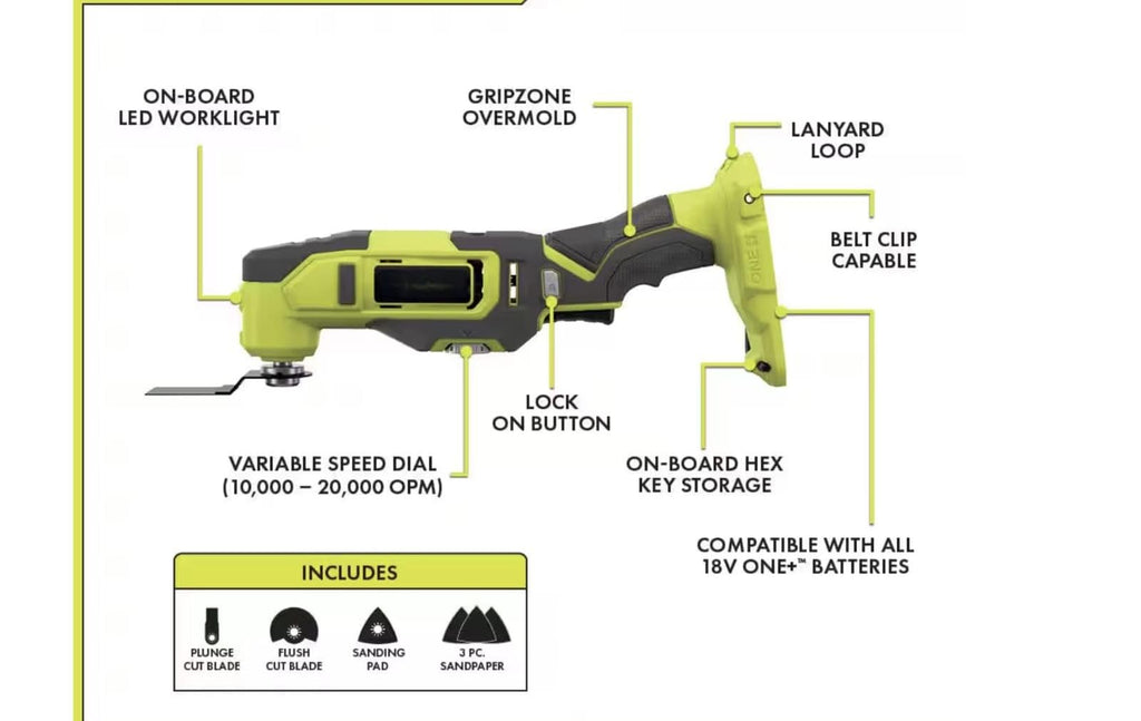 18V Cordless Combo Kit Multi-Tool 3/8" Drill Driver I704