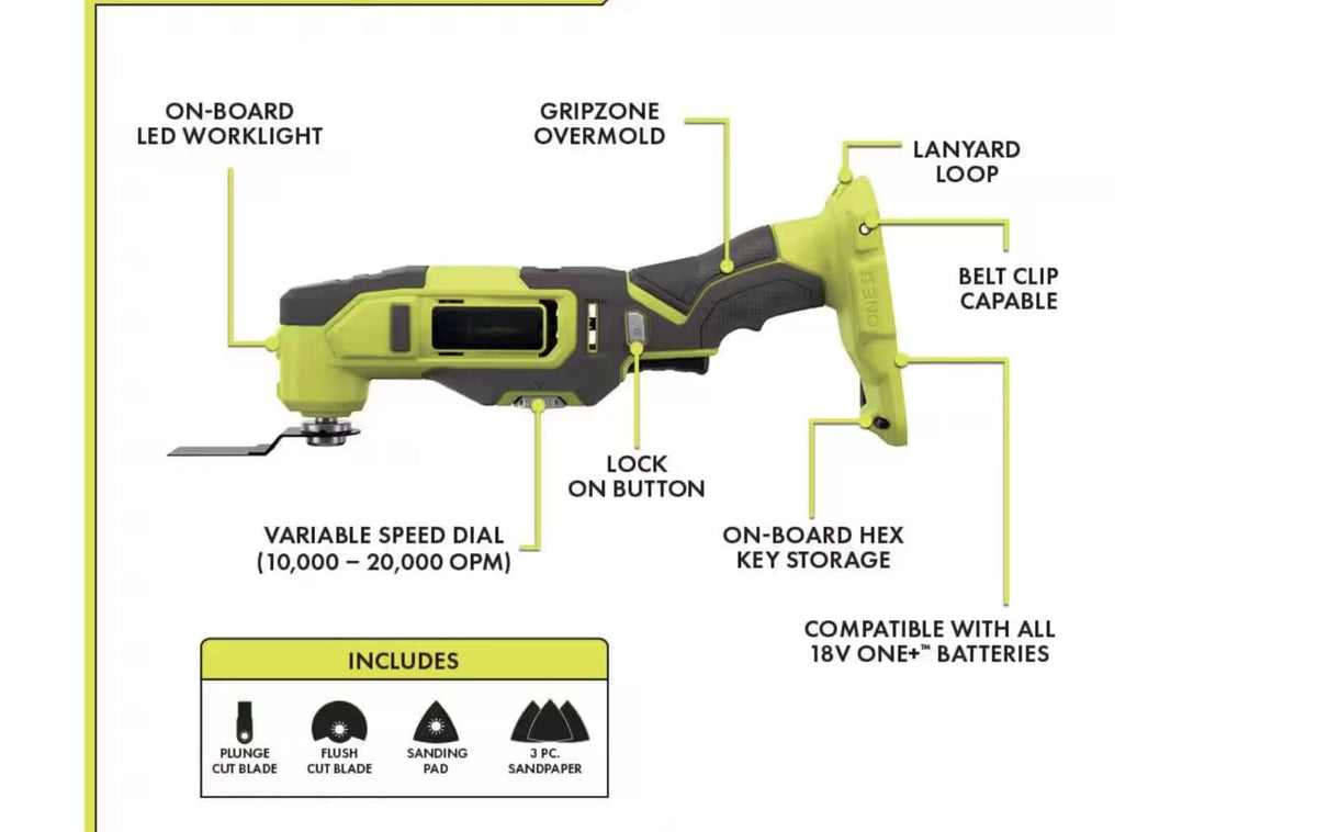 18V Cordless Combo Kit Multi-Tool 3/8" Drill Driver I704