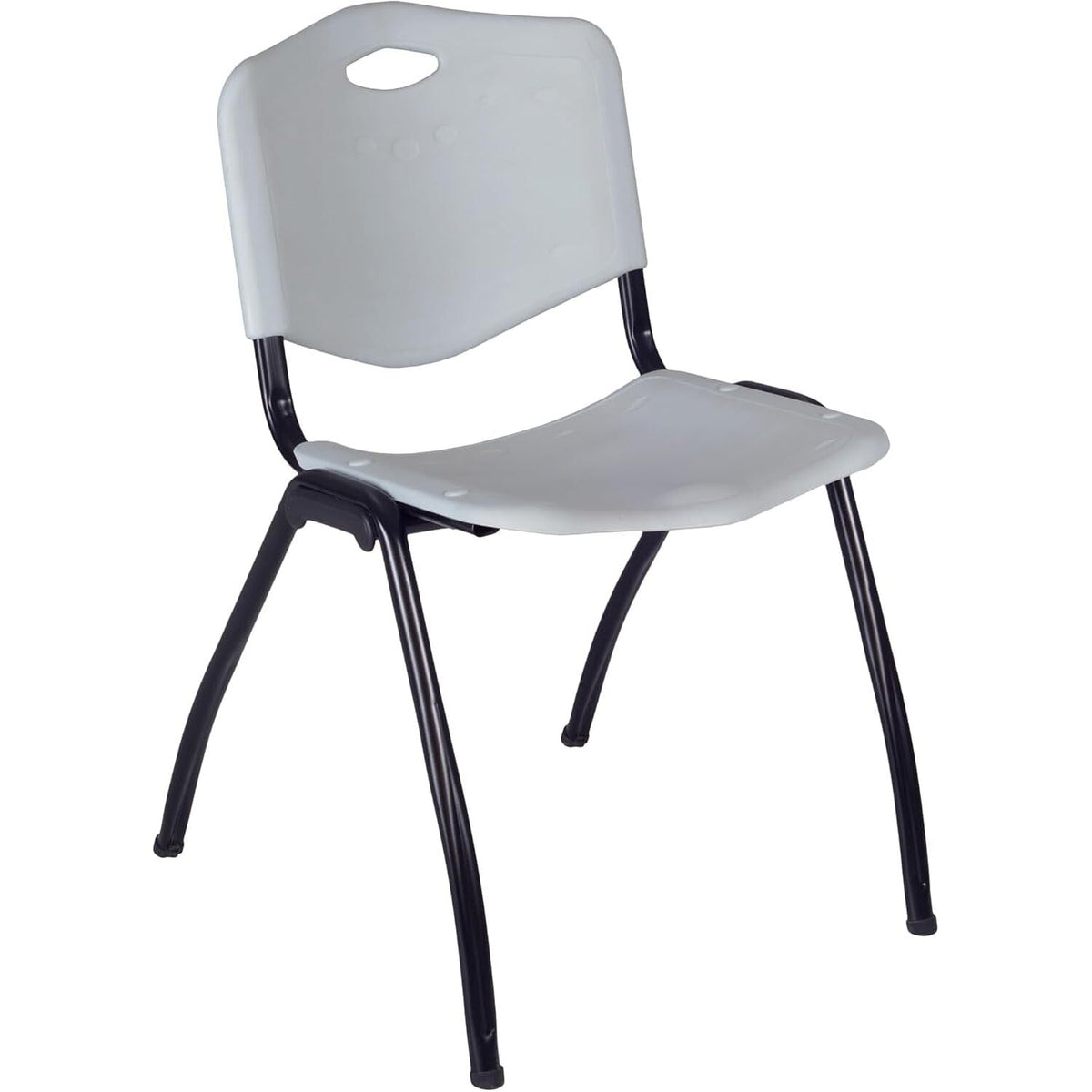 42" Round Breakroom Table with 4 Grey Stack Chairs A729316