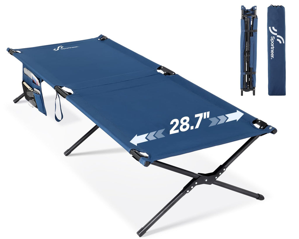 Camping Cot 78.3"x28.7"x14.6" Heavy Duty Folding Bed Support 330 Lbs U719756