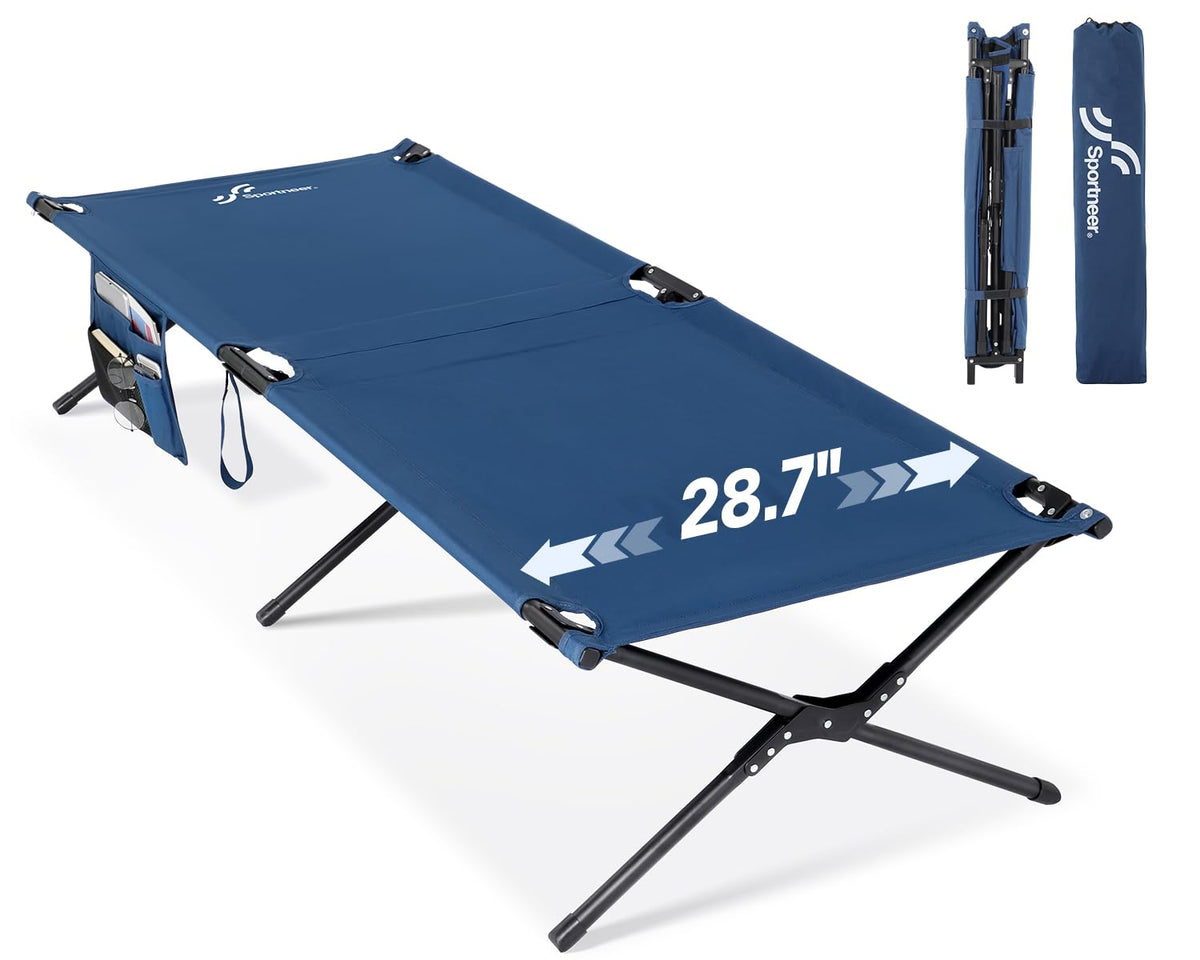 Camping Cot 78.3"x28.7"x14.6" Heavy Duty Folding Bed Support 330 Lbs U719756