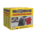 Heavy Duty 42-Gallon 3 Mil Black Garbage Bags 32 Counts J30752