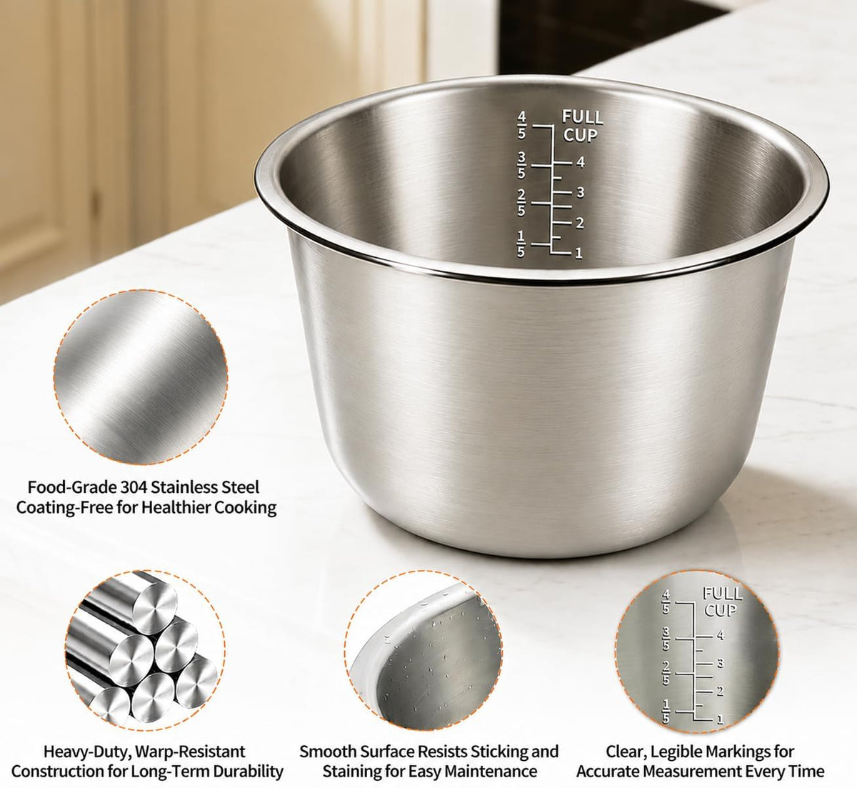 Stainless Steel Replacement Inner Pot Bowl Q96517