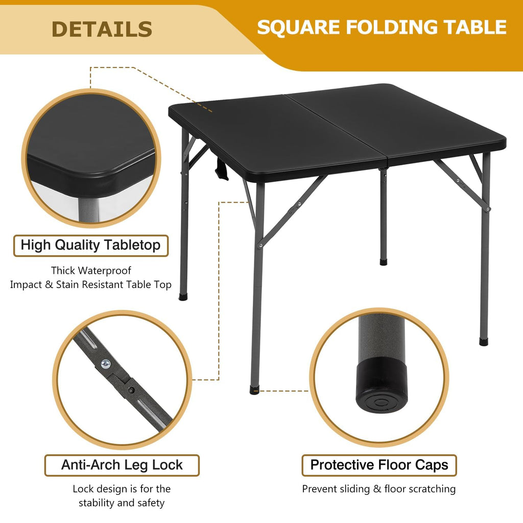 34" Black Folding Card Table B402