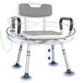 Swivel Shower Chair with Arms & Back, 5-Level Height Adjustable, 300 lbs Y687352