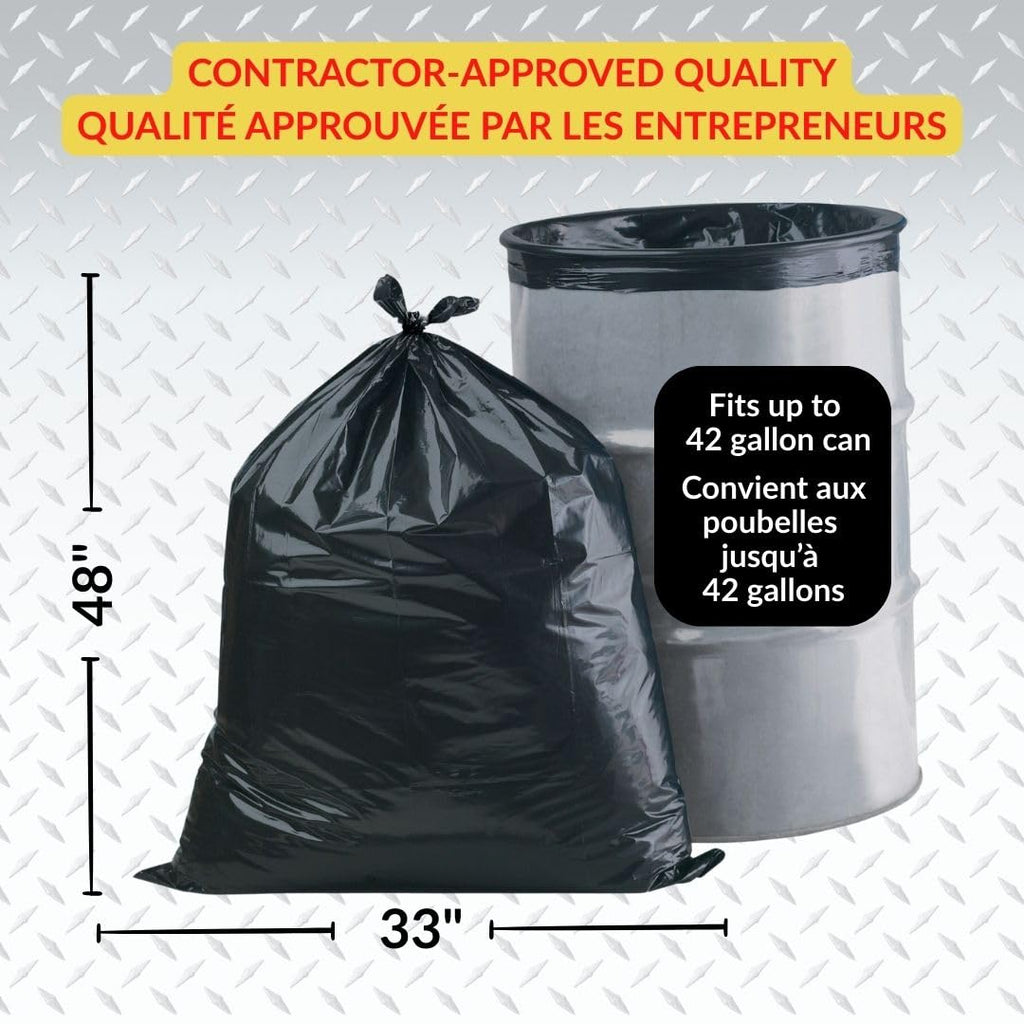 Heavy Duty 42-Gallon 3 Mil Black Garbage Bags 32 Counts J30752