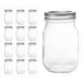 12 Pcs 16oz Regular Mouth Glass Mason Jars with Lids and Rings W12256