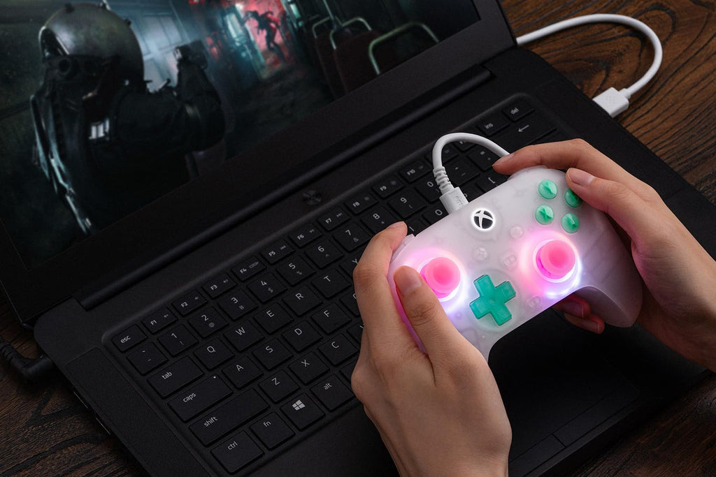 Wired Controller with RGB Lighting, Hall Effect Joysticks and Triggers, Translucent Pink W918758
