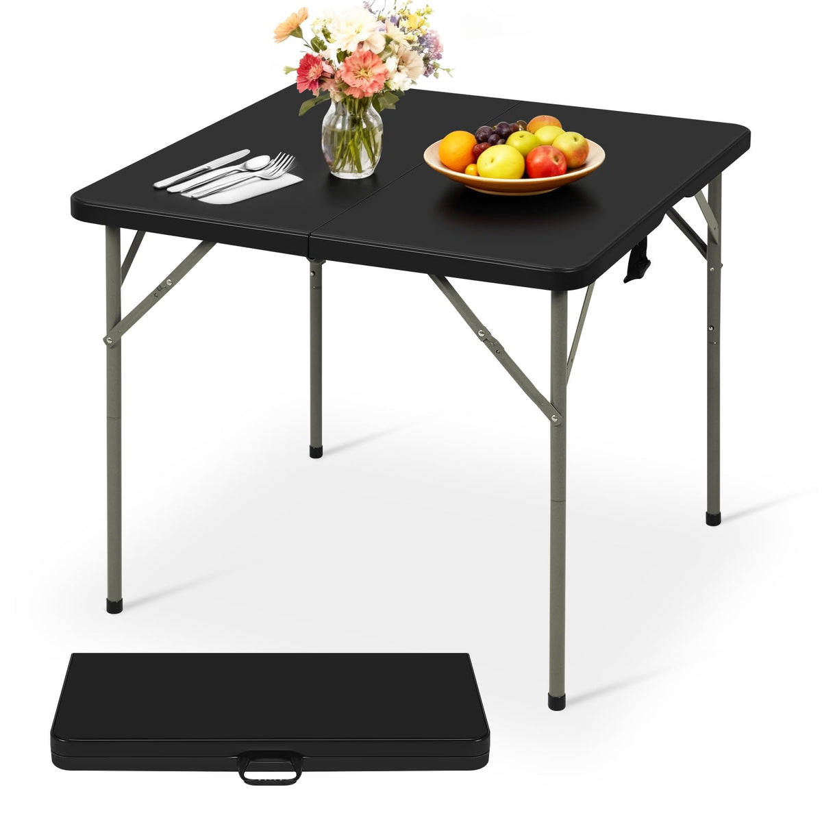 34" Black Folding Card Table B402