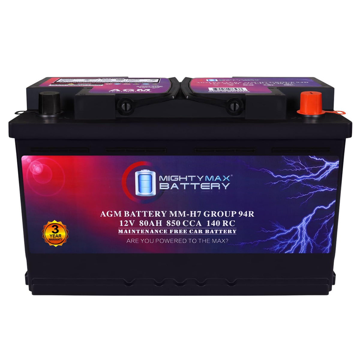 12V 80AH 850 CCA Replacement Battery F990601