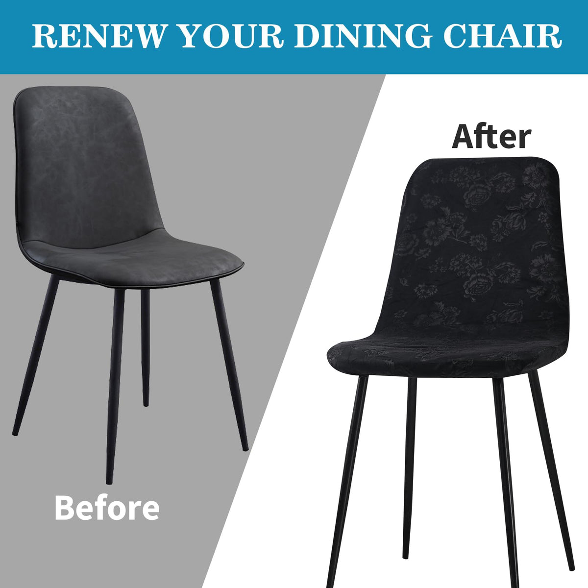 Stretch Removable Jacquard Dining Chair Covers Set A7229