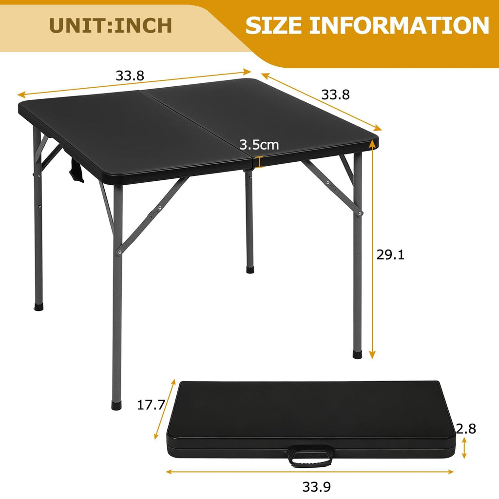 34" Black Folding Card Table B402