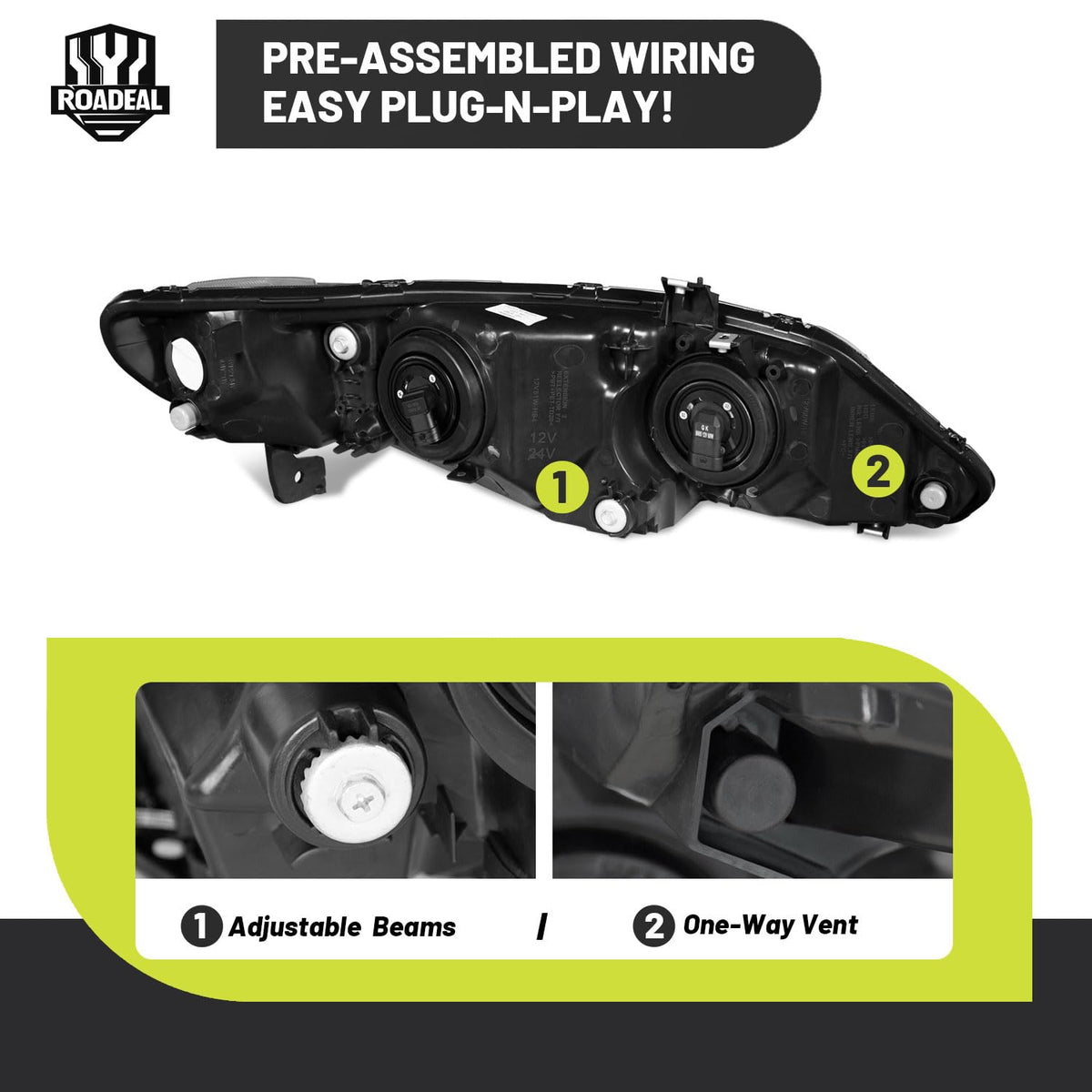 Headlights for Honda Civic 4-Door P87622