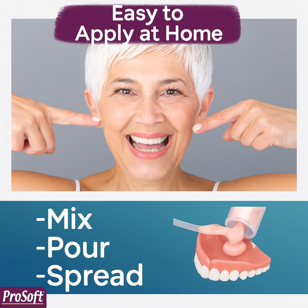 Denture Reline Kit, Soft Reliner, Zinc-Free, 4 Applications H36533