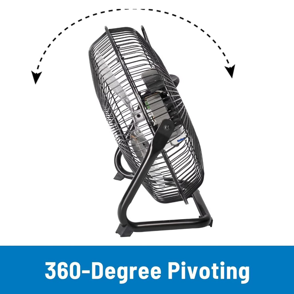 8 Inch 3-Speed High Velocity Metal Floor Fan I603626