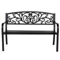 50" Black Metal Patio Bench I680203