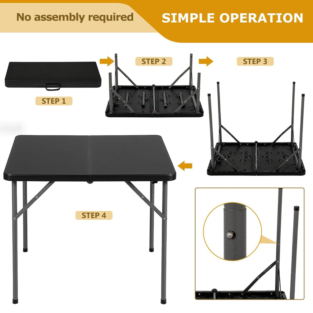 34" Black Folding Card Table B402