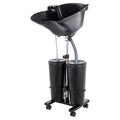 Portable Shampoo Bowl with Electric Pump, Adjustable Height Hair Washing Station with 2 Bucket O475