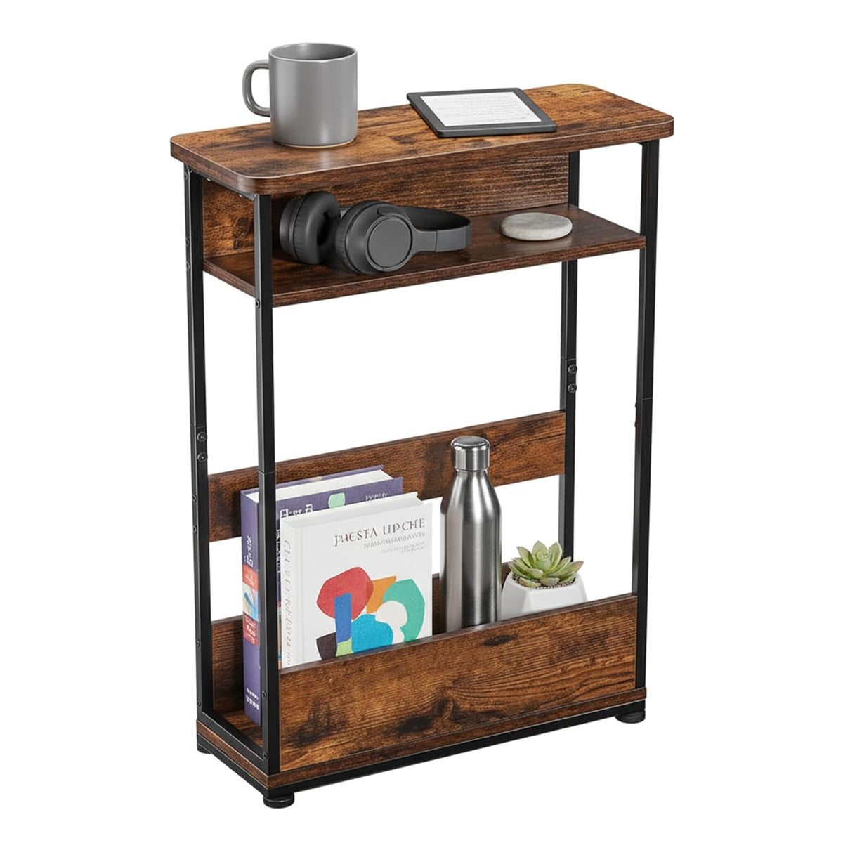 3-Tier Narrow Side Table with Storage Shelf H23582