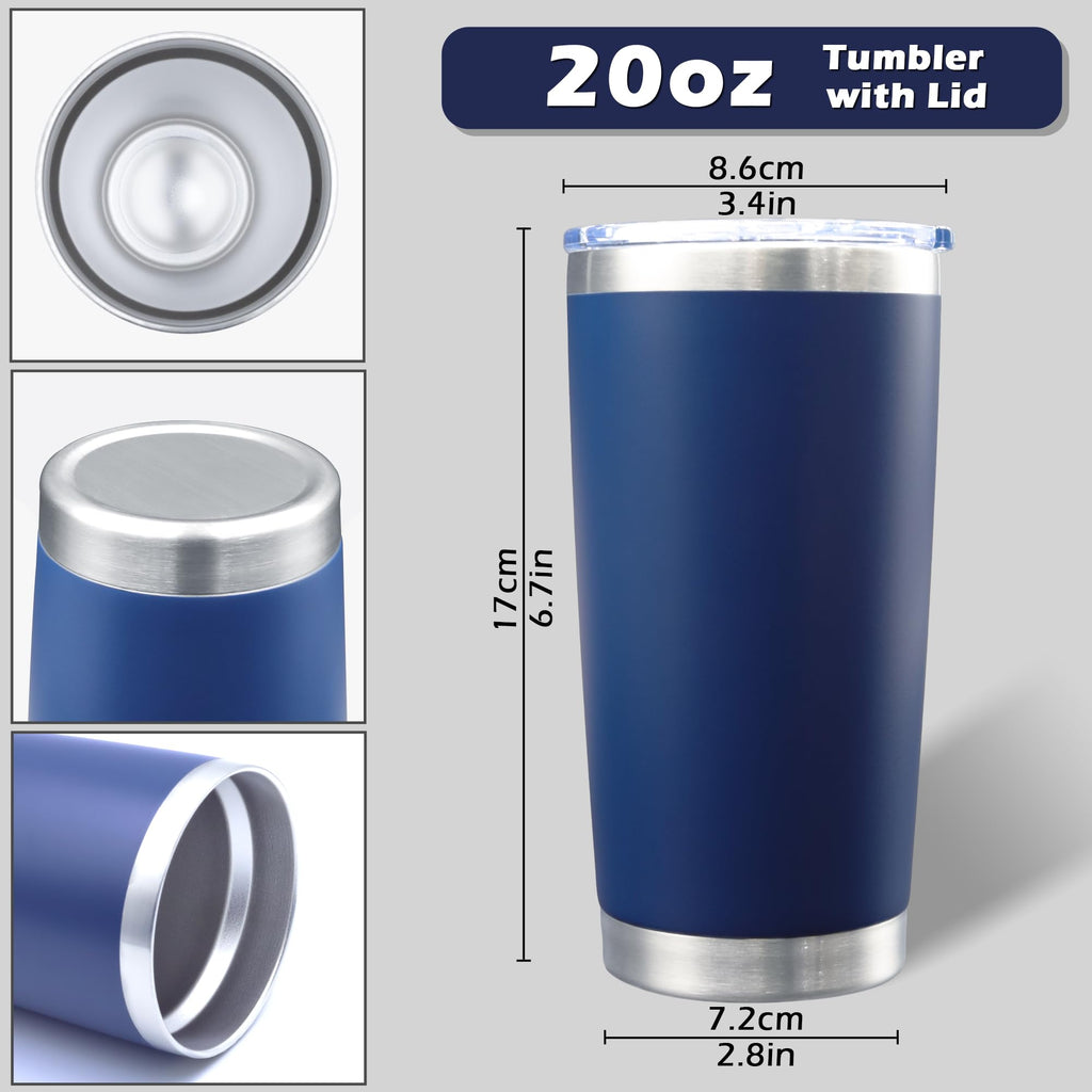 20oz Insulated Stainless Steel Tumbler with Lid Navy Z863891