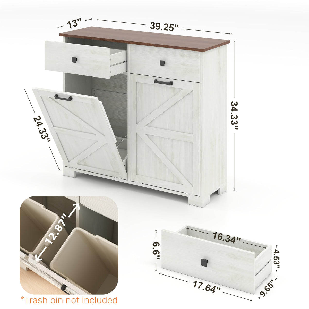 Double Tilt-Out Trash Cabinet for 2x10 Gallon Cans A825
