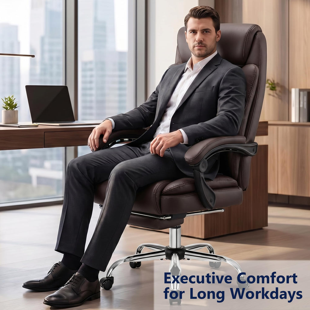 Brown PU Leather High Back Ergonomic Executive Office Chair T572027