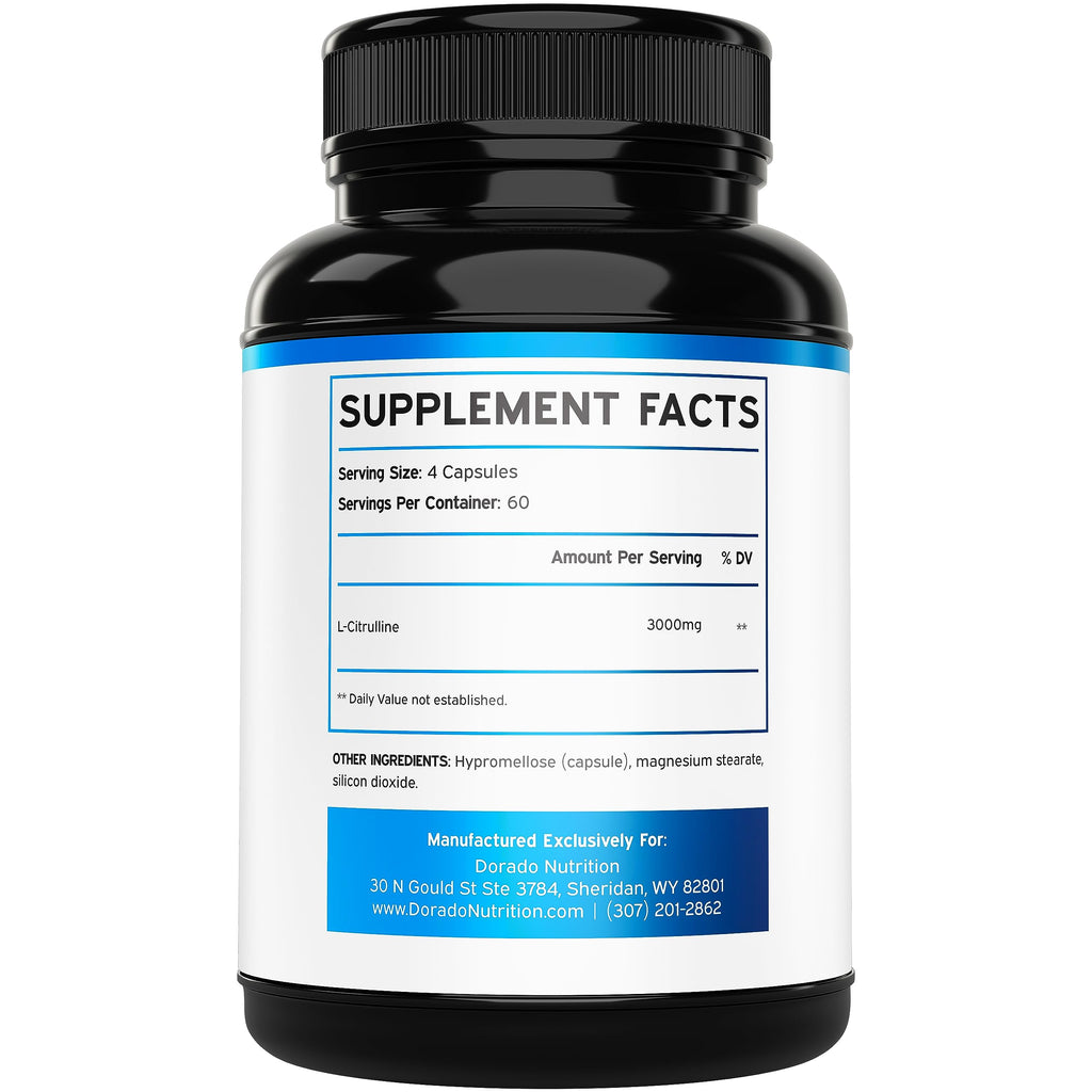 L Citrulline 3000mg & L Arginine Nitric Oxide Supplement 120 Count A2541