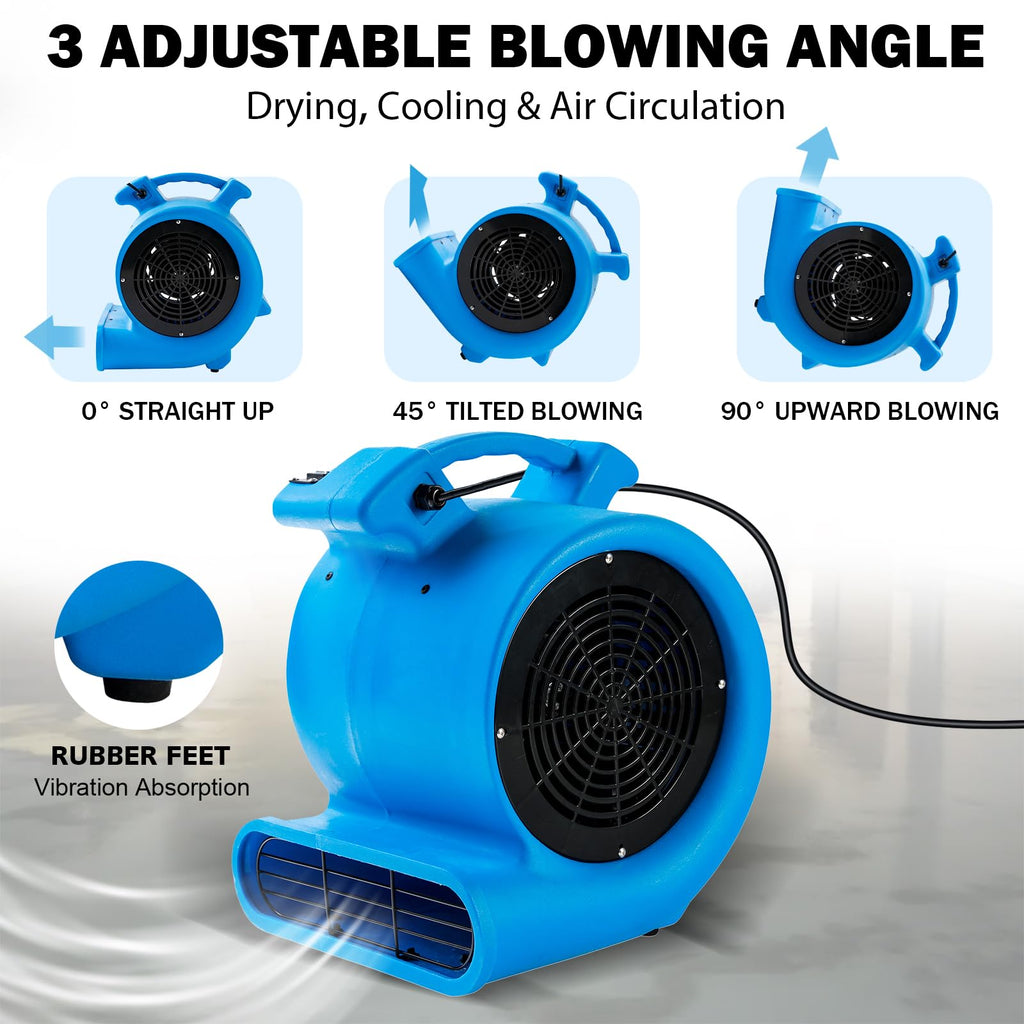 2200 CFM 1/2 HP Commercial Air Mover Floor Drying Fan H1317