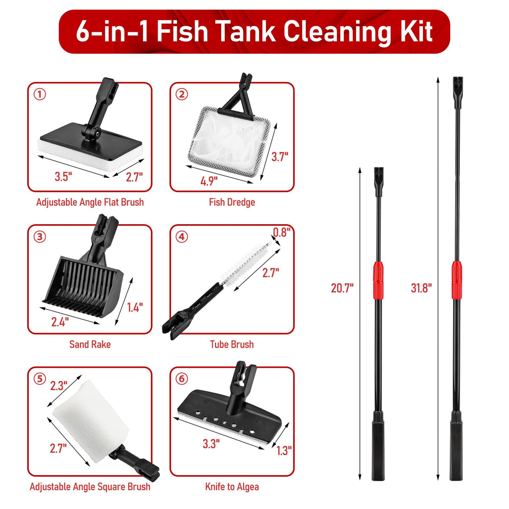 6 in 1 Aquarium Cleaning Tool Algae Scraper K103281