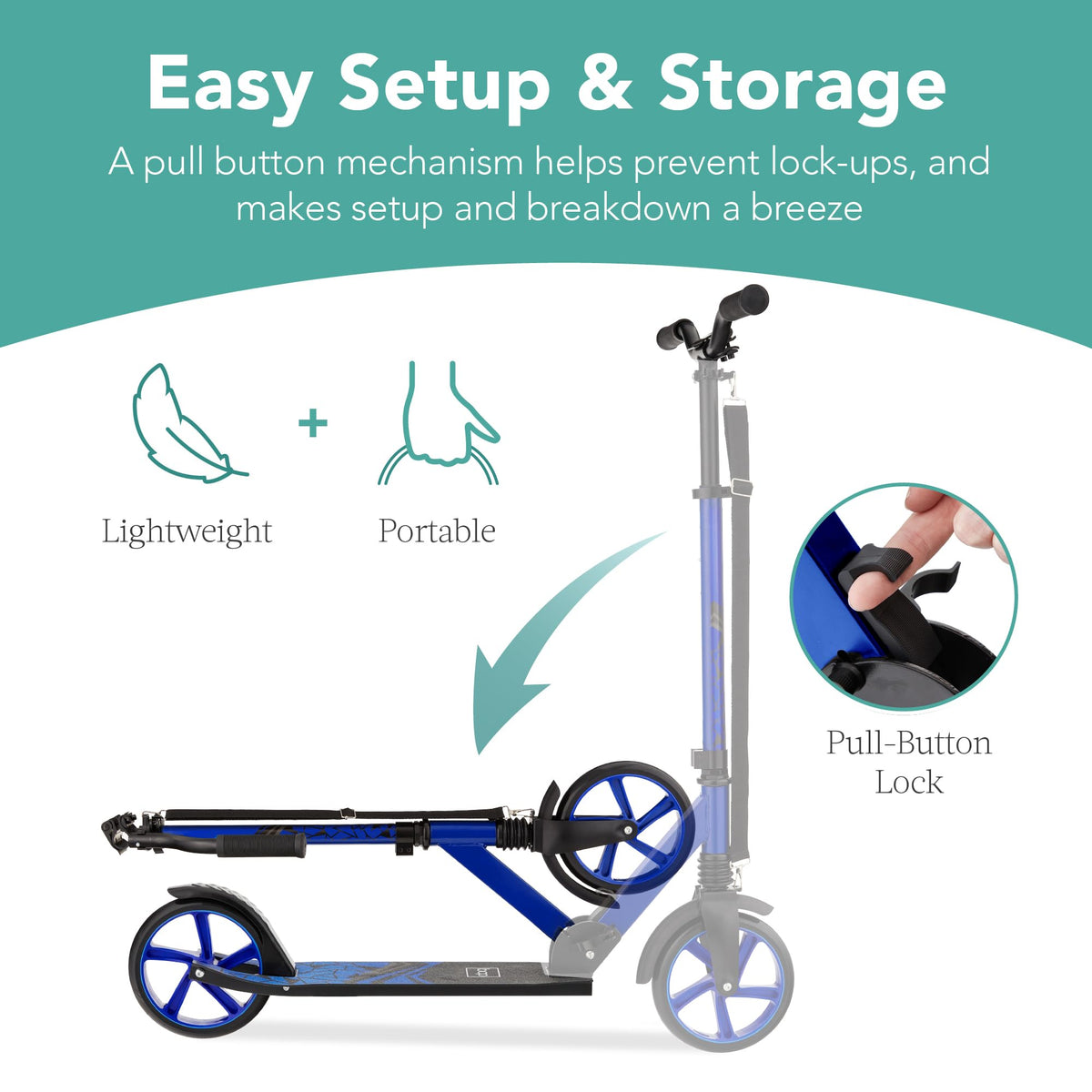Foldable Large Wheel Kick Scooter with Suspension O5561