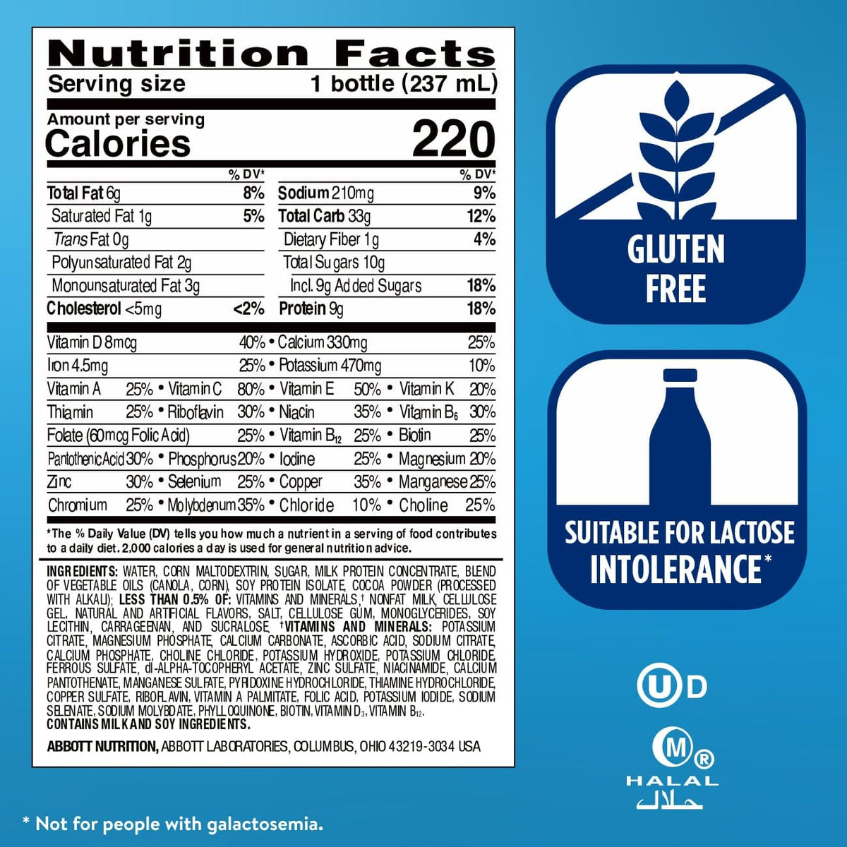 Milk Chocolate Nutrition Shake 8 fl oz 16 Pack Q272
