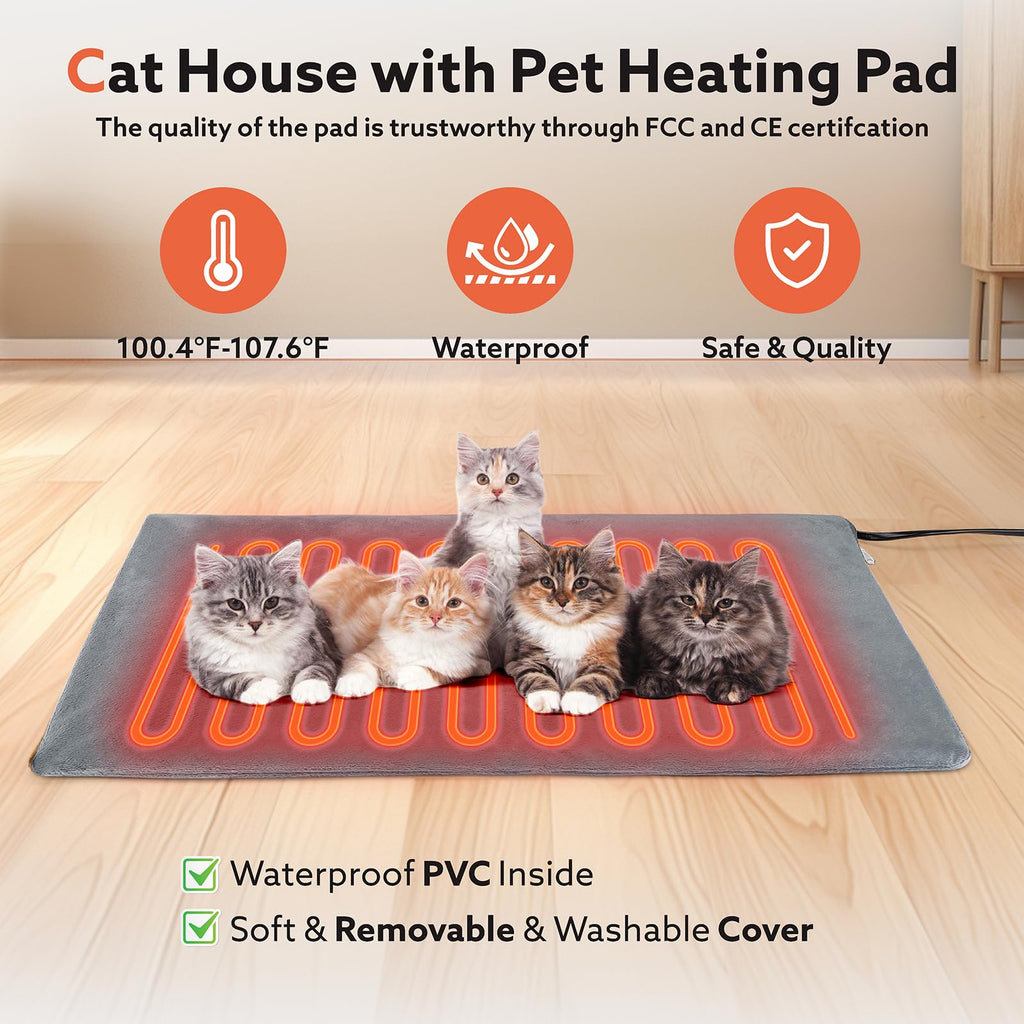 Heated Weatherproof Insulated Cat House W601