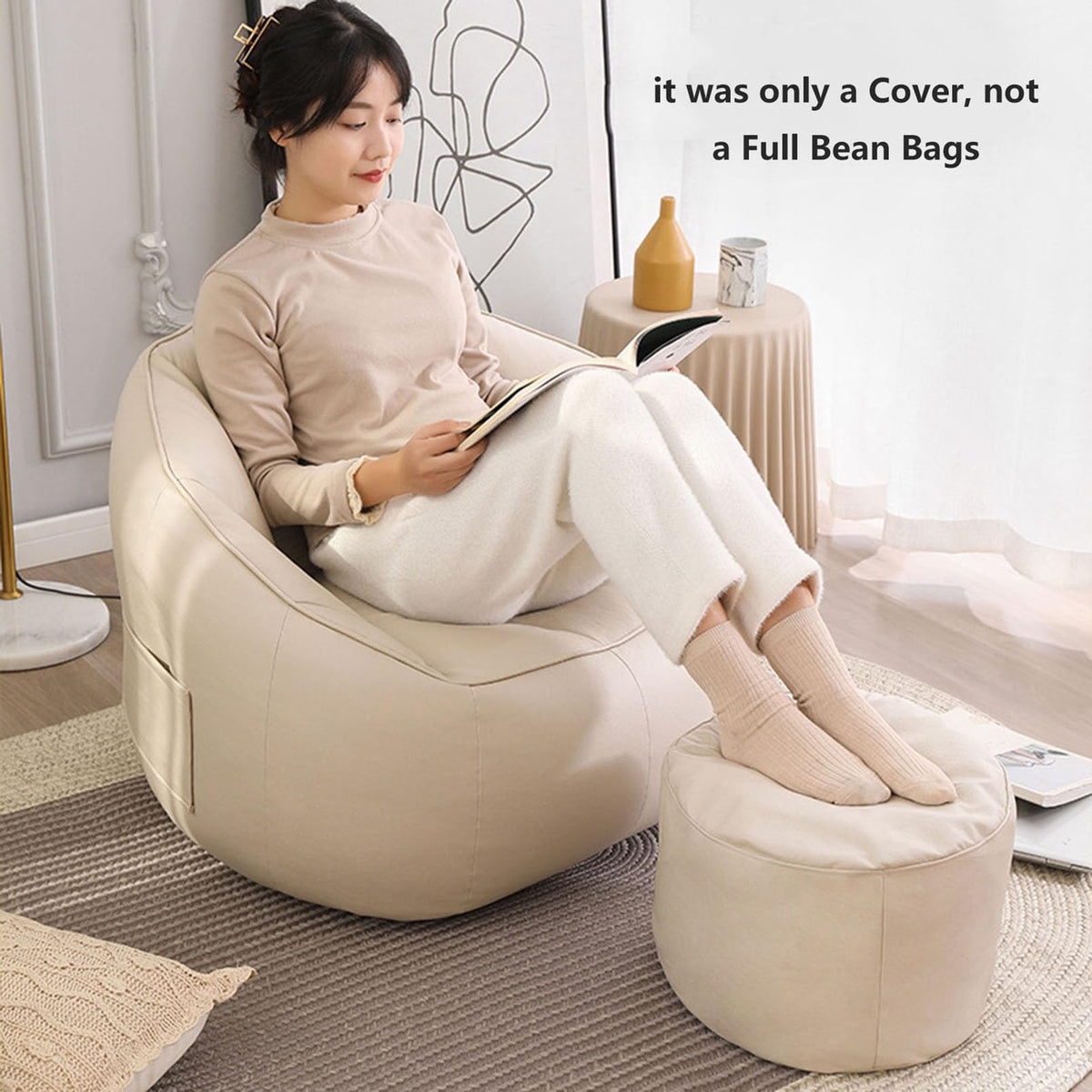 Yellow Bean Bag Chair Cover M102635