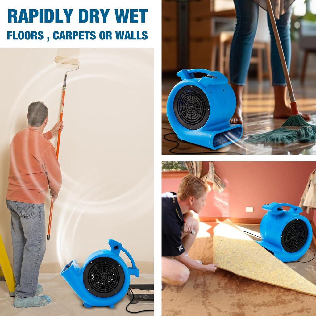 2200 CFM 1/2 HP Commercial Air Mover Floor Drying Fan H1317