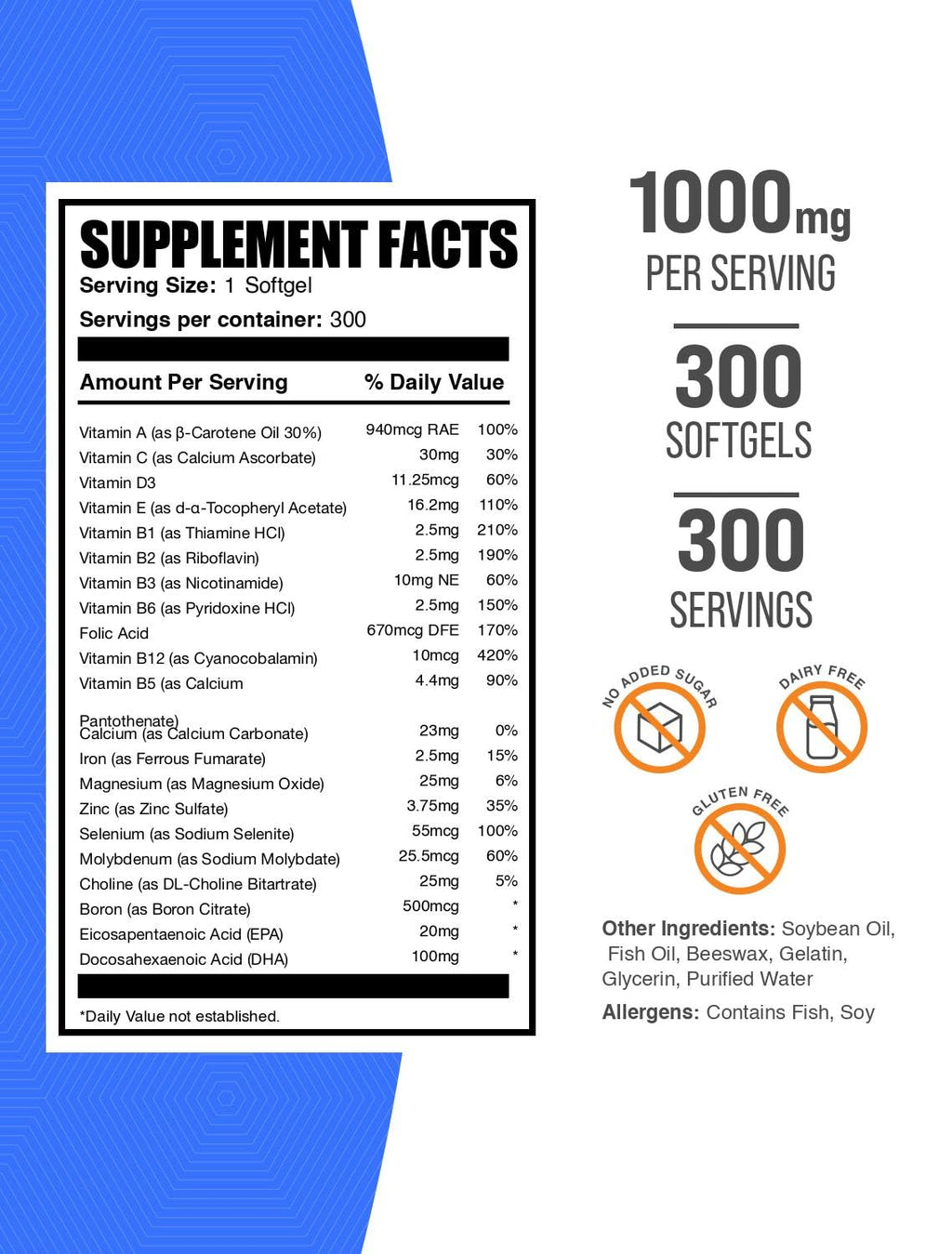 Multivitamin Softgels Gluten Free 300 Count M758718
