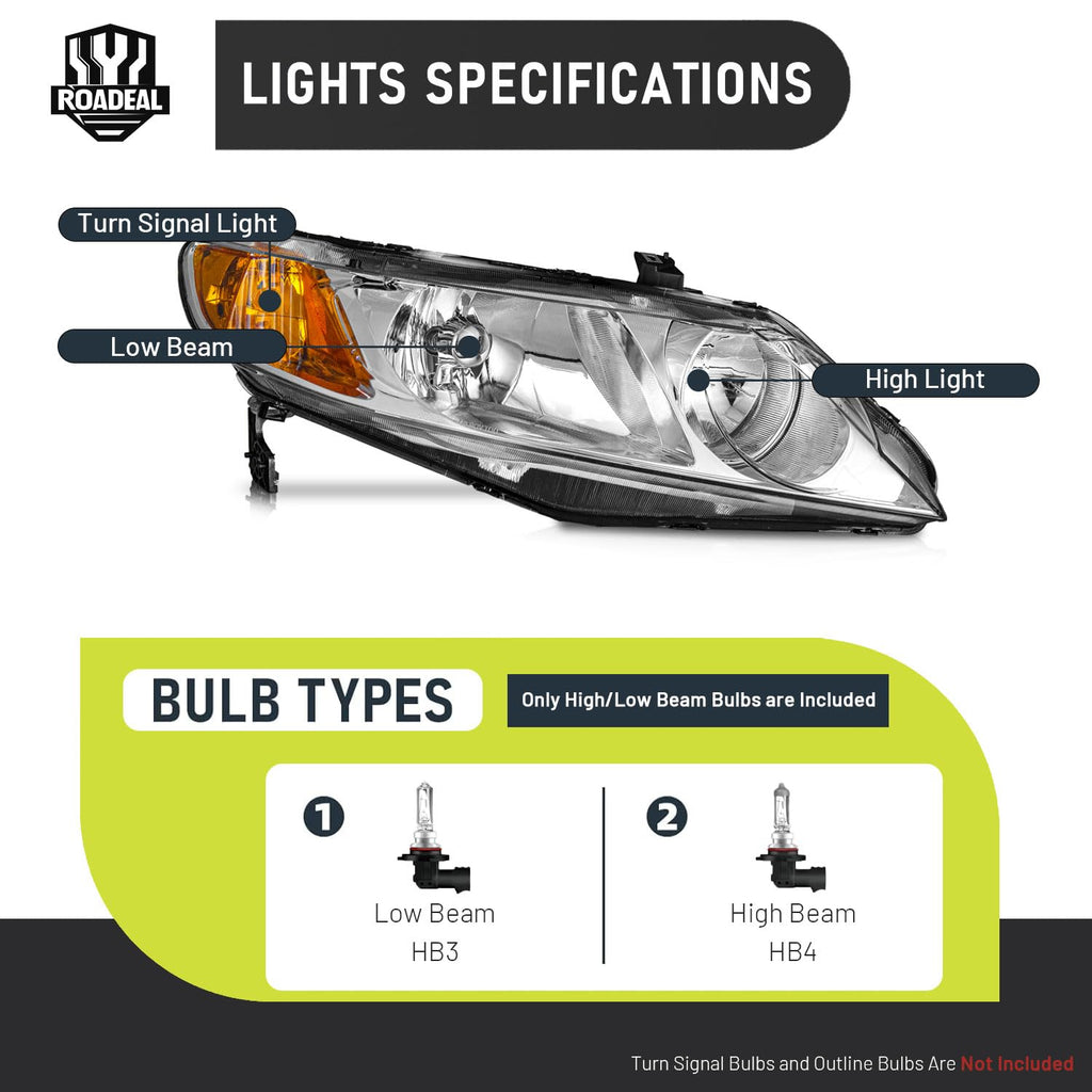 Headlights for Honda Civic 4-Door P87622