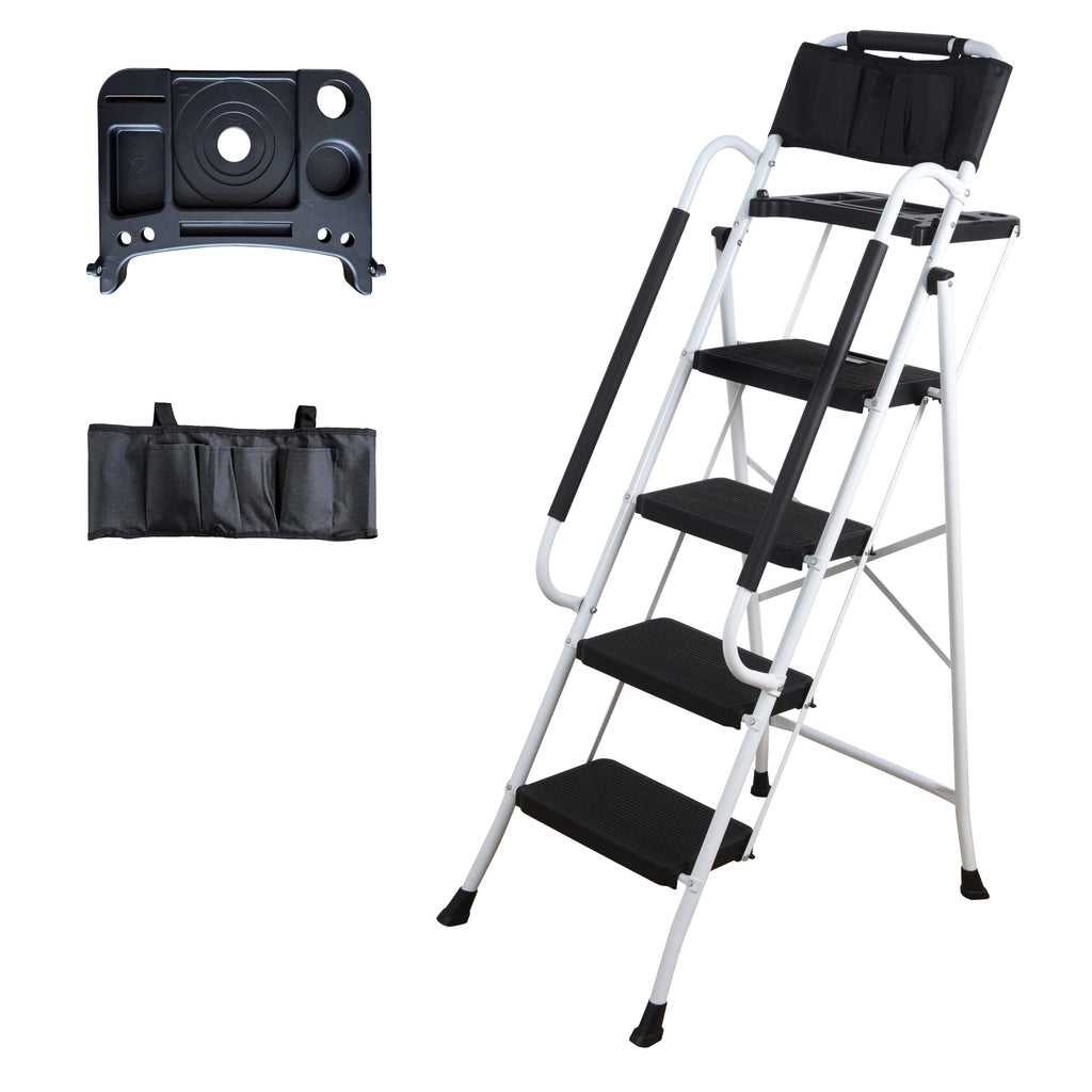 4 Step Ladder with Handrails 330lbs Capacity E7086
