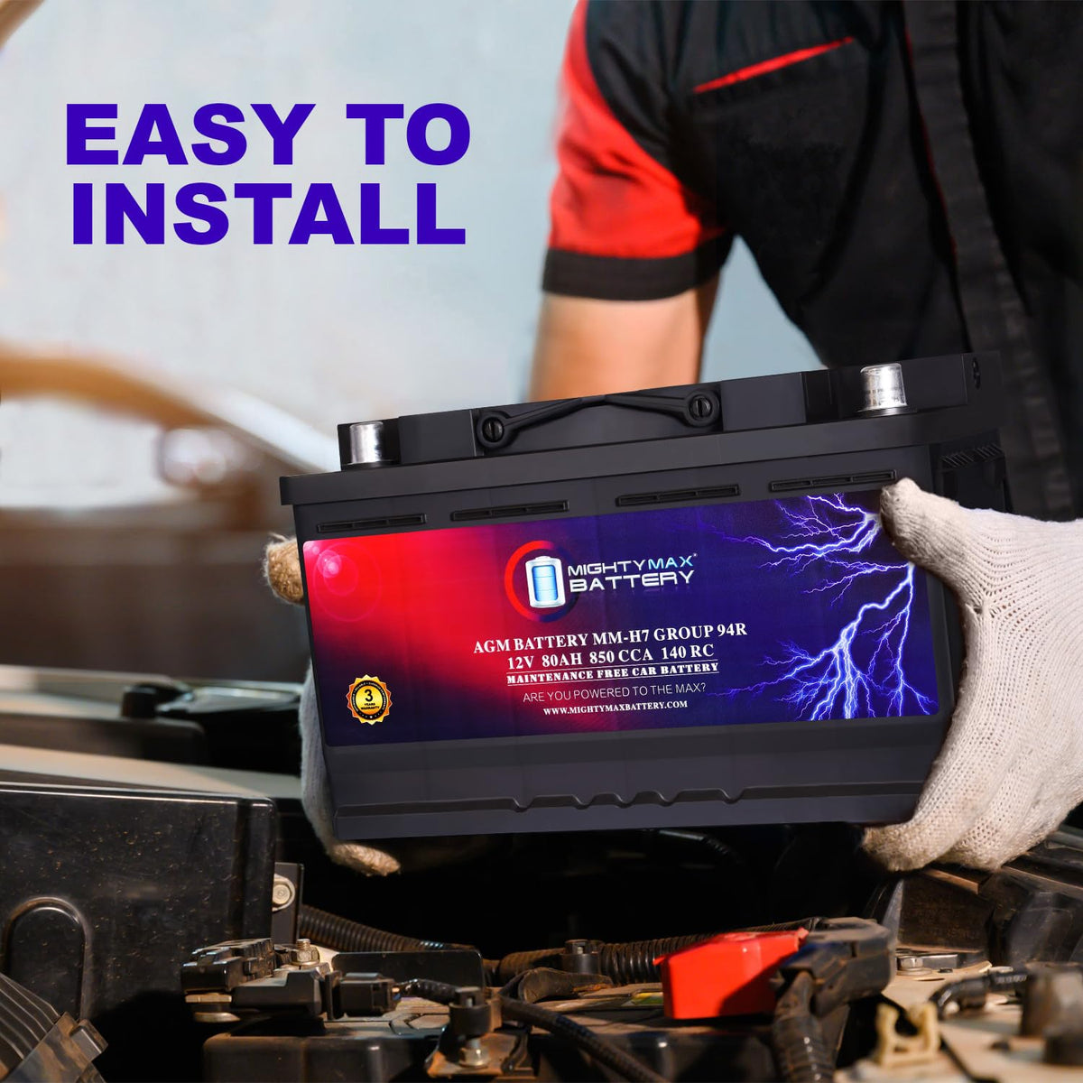 12V 80AH 850 CCA Replacement Battery F990601