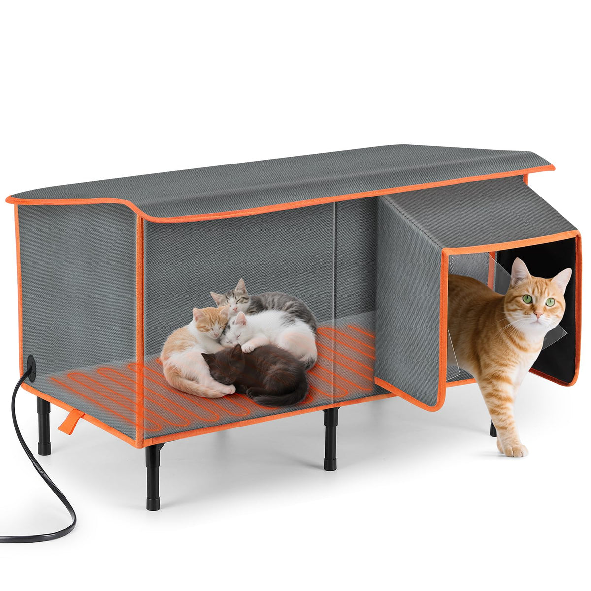 Heated Weatherproof Insulated Cat House W601