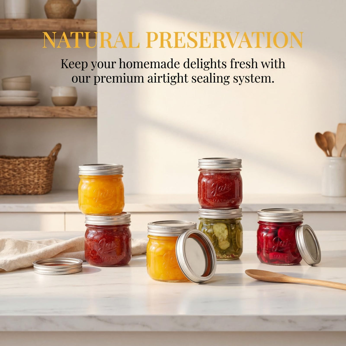 12 Pack 12 Oz Wide Mouth Airtight Glass Mason Jars P857