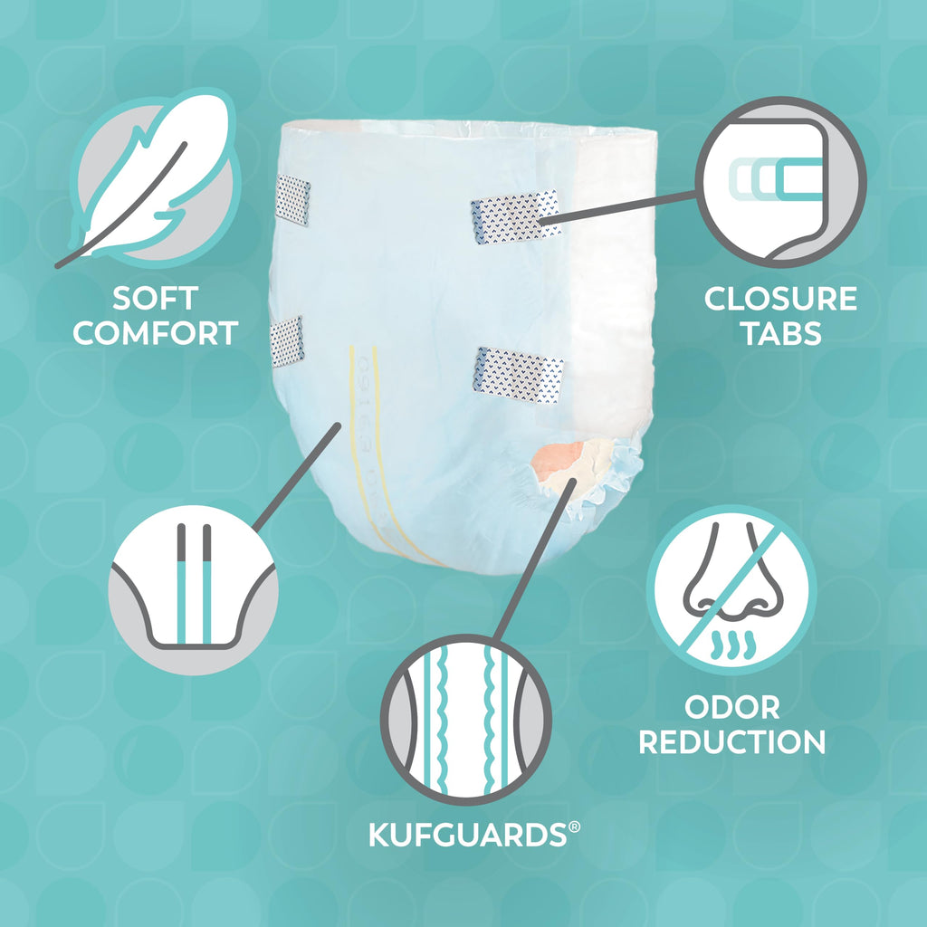 Heavy Adult Diapers with Tabs, Large, 12 Ct G128
